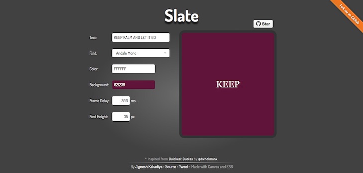 Slate, um site para criar gifs animados com texto em poucos